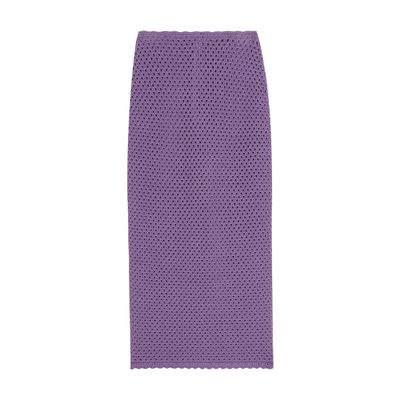 Dolce & Gabbana Calf-length Crochet Skirt In Purple