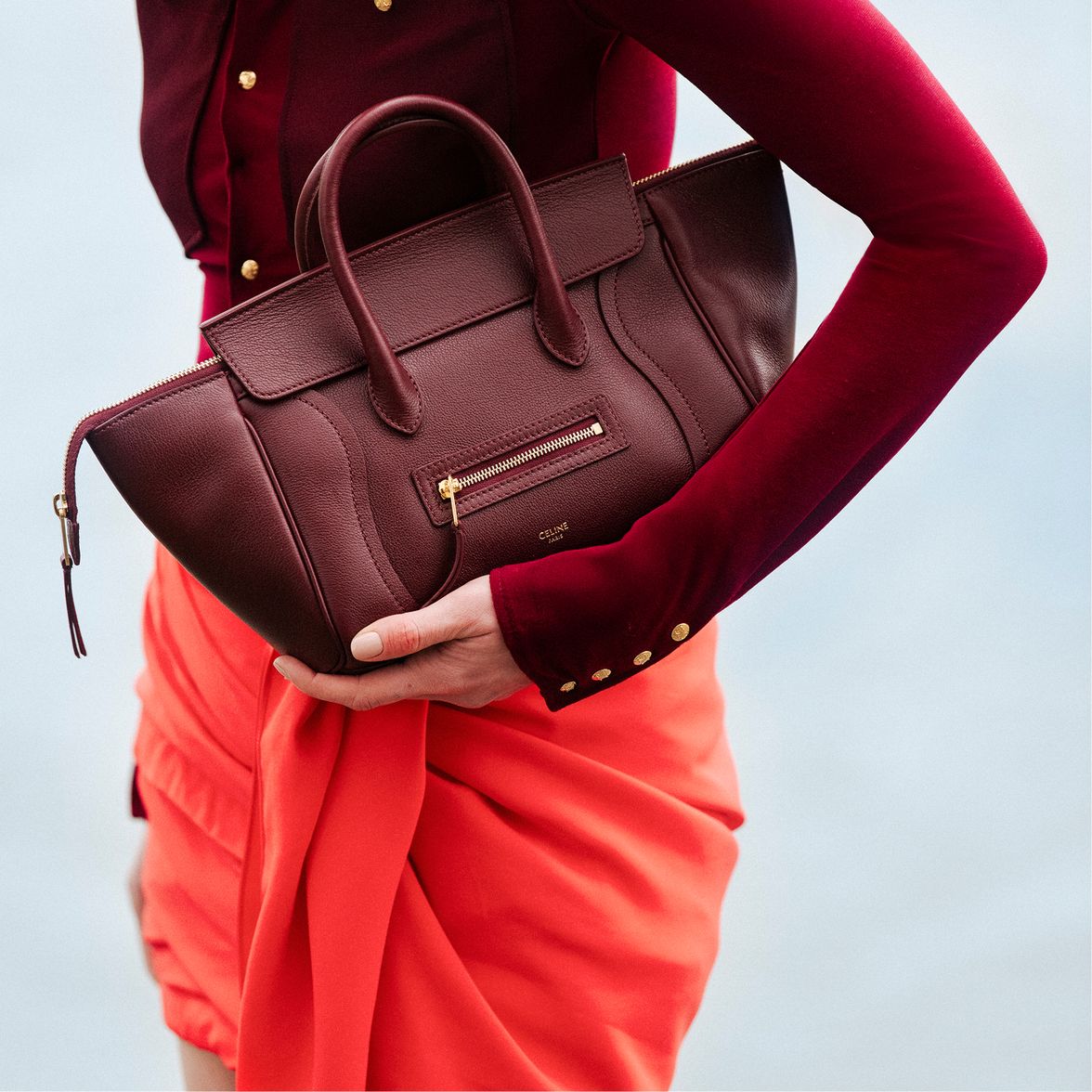 CELINE New Luggage bag burgundy
