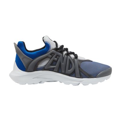 Fendi Tag Mesh Running Sneakers In Blue