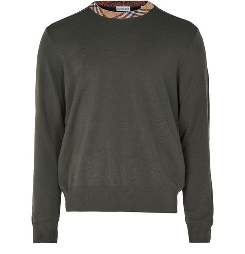 BURBERRY Check round-neck sweater