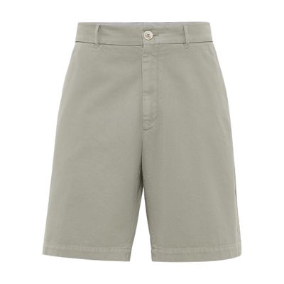Brunello Cucinelli Cotton Gabardine Bermuda Shorts In Green