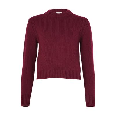 Moncler Crew Neck Jumper In Burgundy