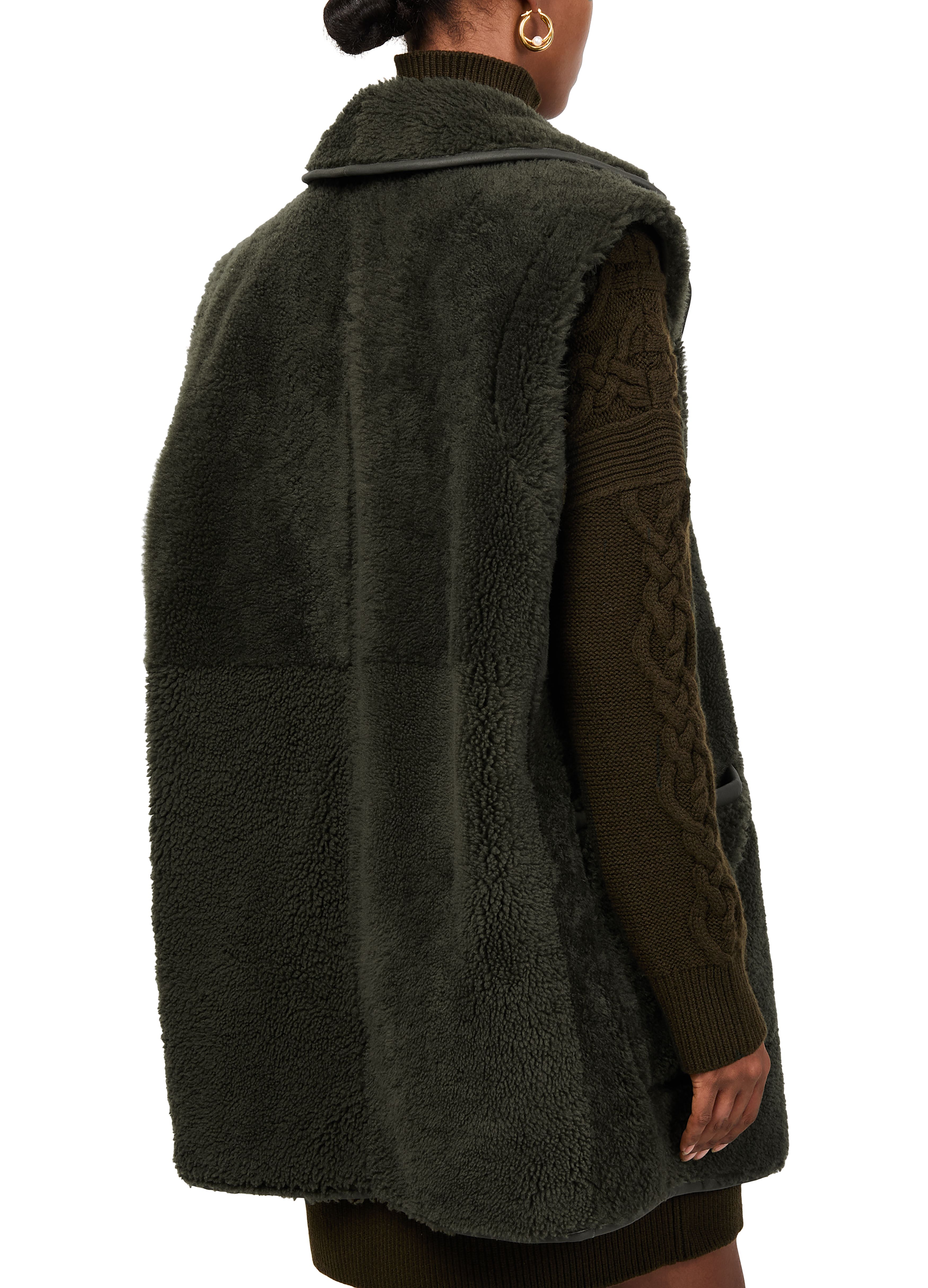 Brianza leather sleeveless jacket thumbnail 5