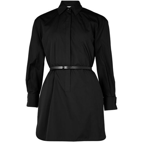 MAX MARA Alcade cotton poplin shirt dress with leather belt