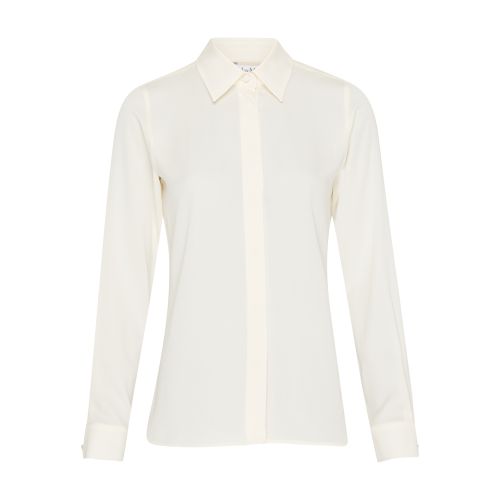 Max Mara Buttoned Long-sleeved Shirt In Bianco_avorio