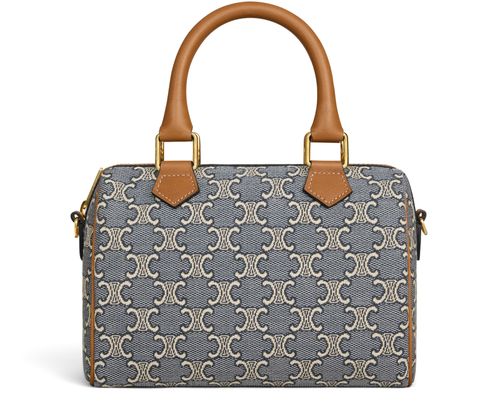 CELINE Small boston in Triomphe jacquard and calfskin