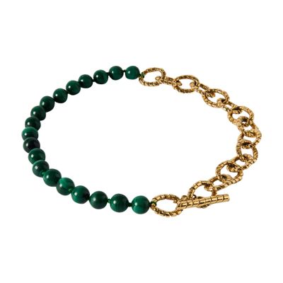 Paola Sighinolfi Kim Malachite Necklace In Gold