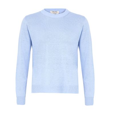 S Max Mara Linen Sweater In Blue