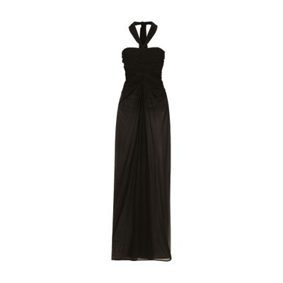 Dolce & Gabbana Organza Maxi Dress In Black