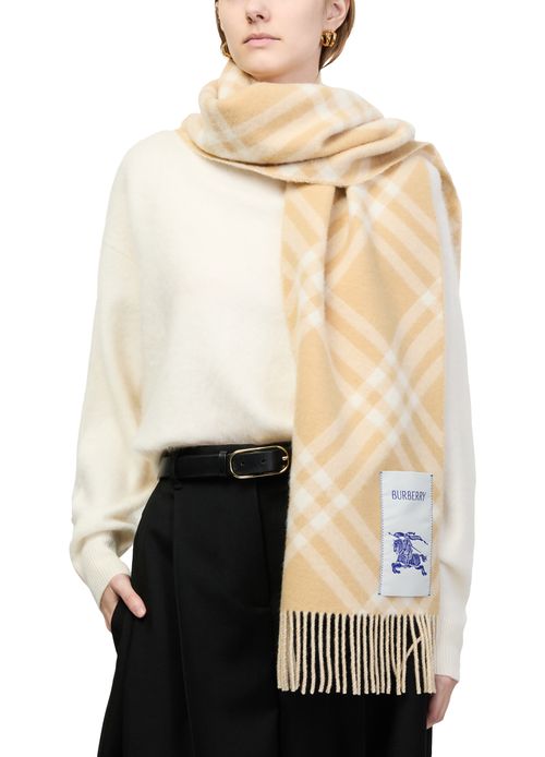 BURBERRY Check Cashmere Scarf