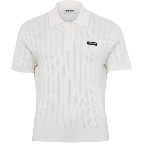 MIU MIU Cashmere and silk polo shirt-style sweater