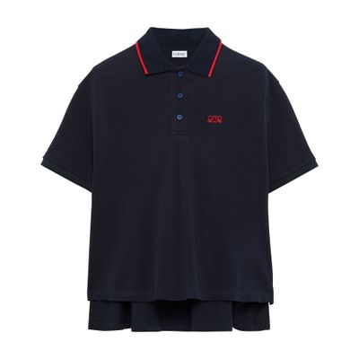 Loewe Polo À Logo En Cotoncotton Polo Shirt With Logo In Navy