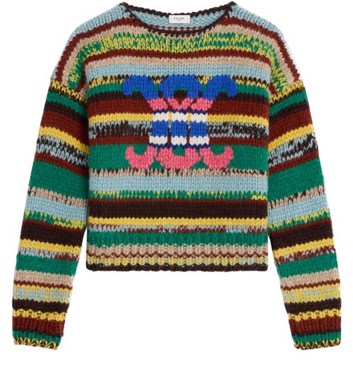 CELINE Crewneck sweater in mouline alpaca and wool