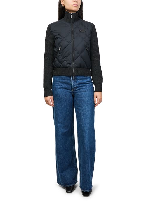 BURBERRY Check-stitch Nylon and Wool Jacket