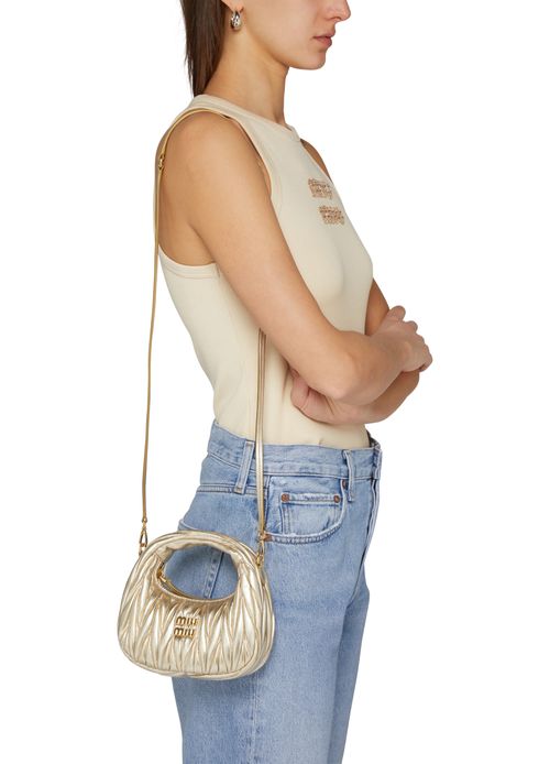 MIU MIU Wander quilted nappa hobo mini bag