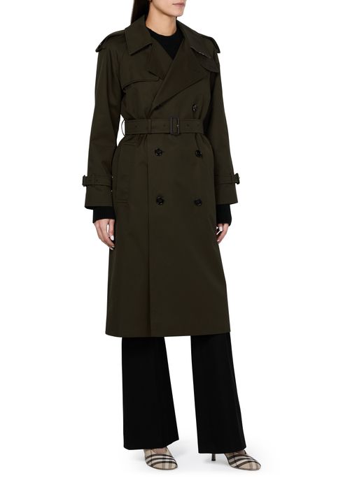 BURBERRY Long cotton blend trench coat