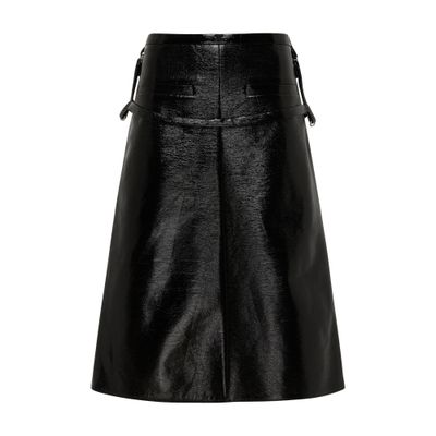 Shop Courrèges One Strap Vinyl Skirt In Black