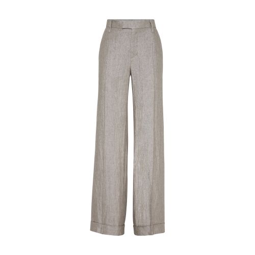 Brunello Cucinelli Pressed-crease Wide-leg Trousers In Brown