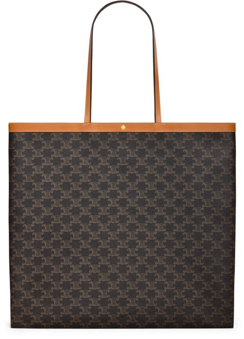 CELINE Large flat shopper in triomphe canvas