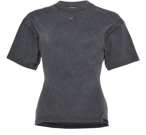 COURREGES Belted stonewashed t-shirt