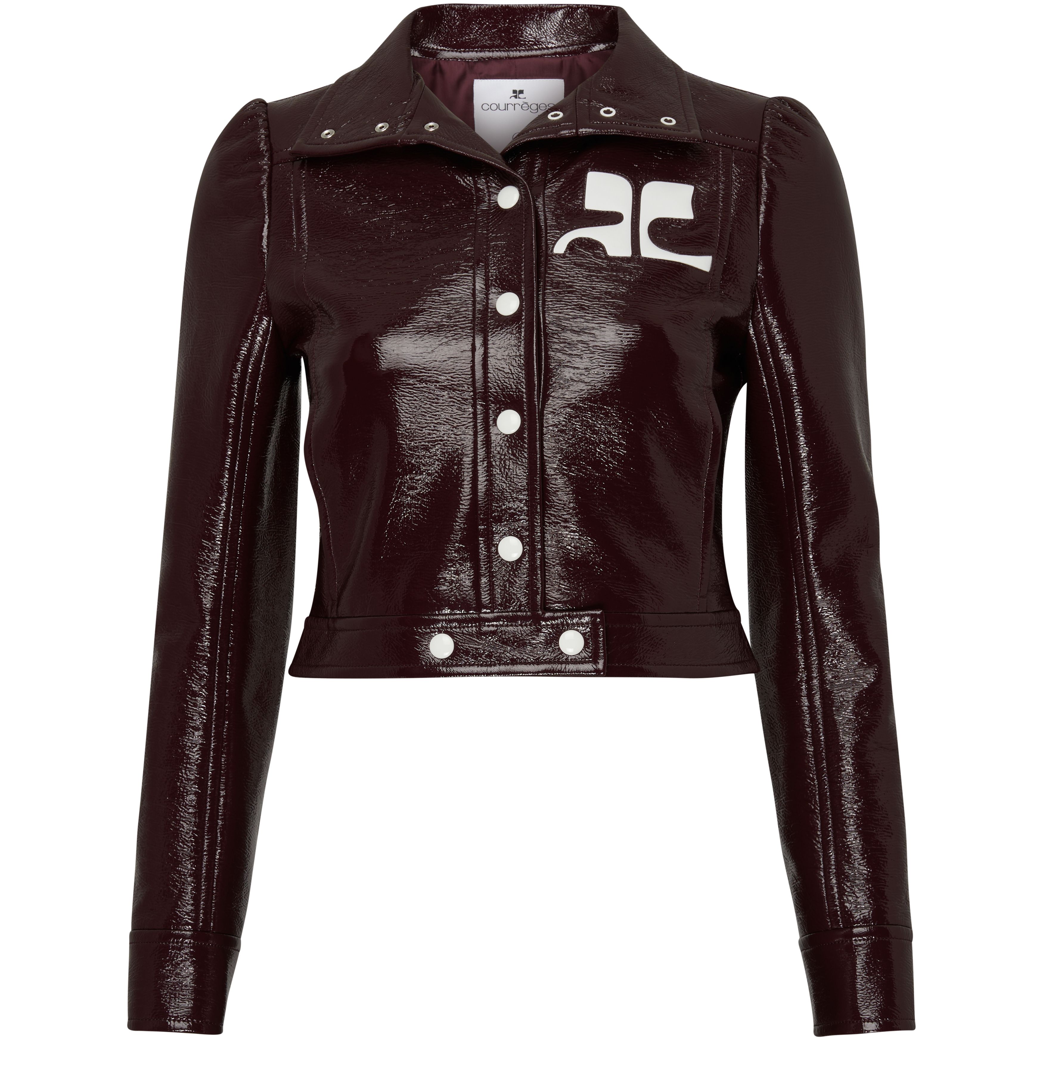 Courreges Women's Burgundy Reedition Vinyl Jacket Size 36