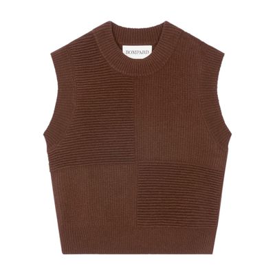 Bompard Ottoman Cashmere And Silk Sleeveless Sweater In Brown