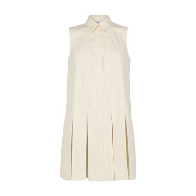 Shop Moncler Mini Shirt Dress In Cotton