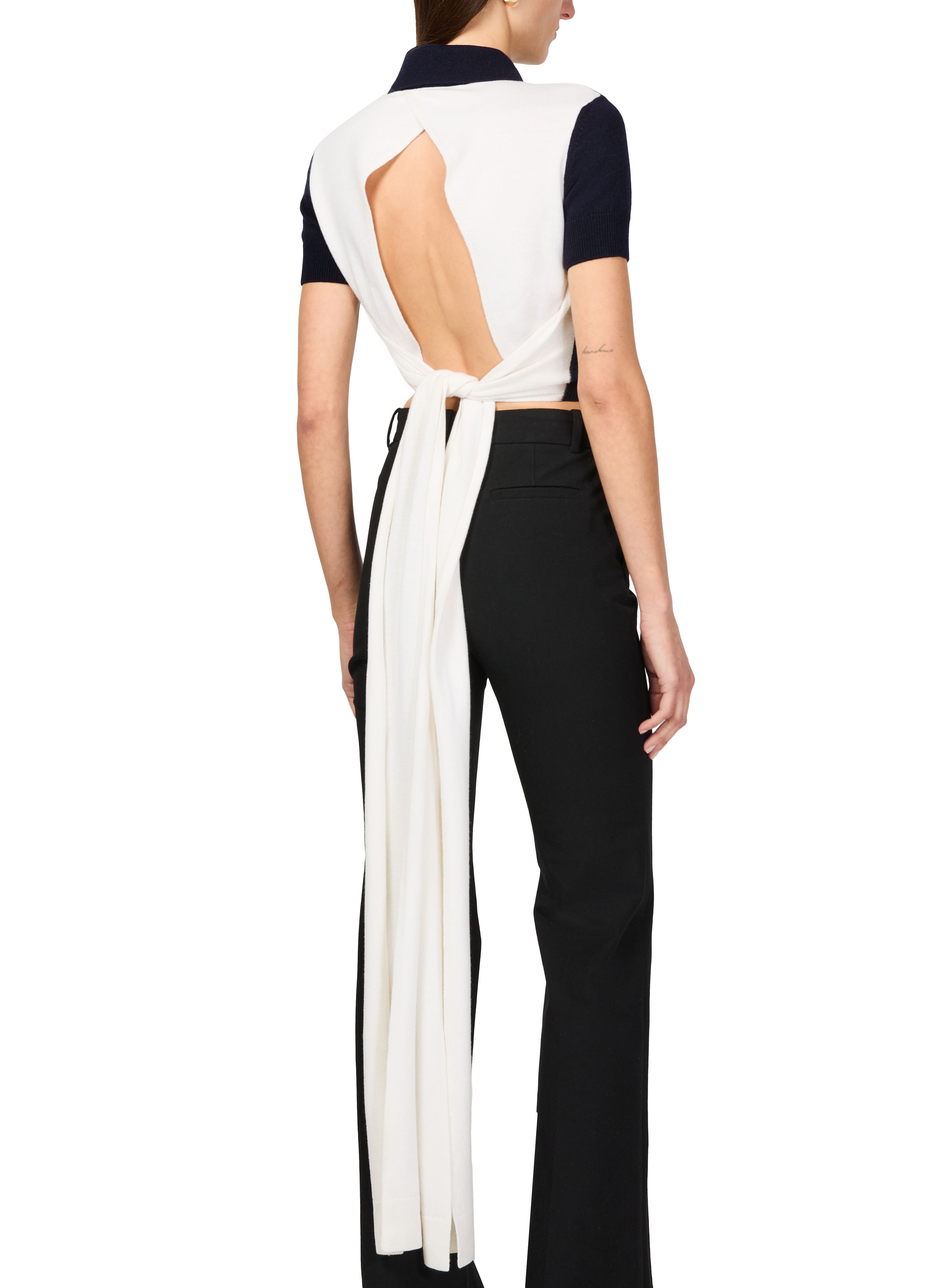 Cropped backless polo shirt thumbnail 5