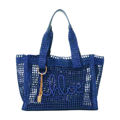 Chloé Summer Banana Tote Bag In Blue