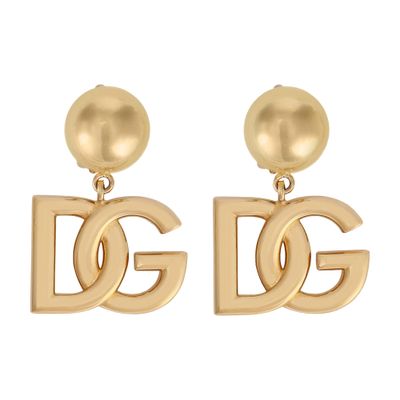 Shop Dolce & Gabbana Dg Logo Earrings In Gold