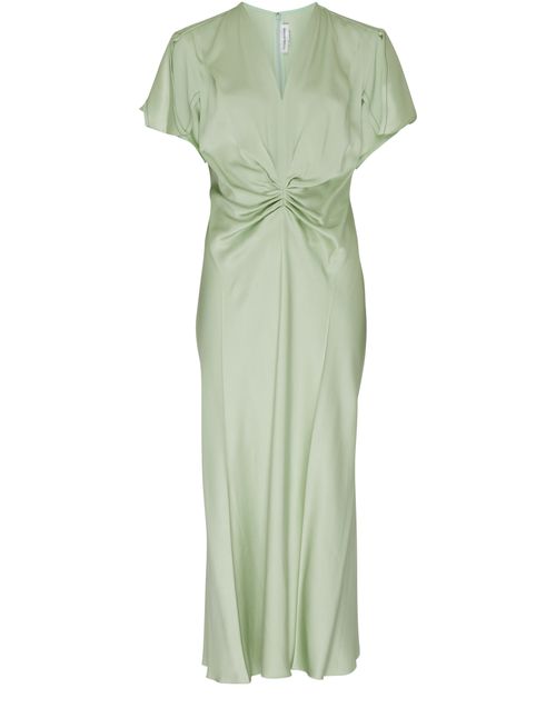 VICTORIA BECKHAM Gathered v-neck midi dress