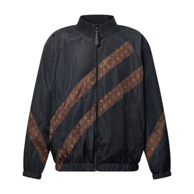 Louis Vuitton Monogram Stripe Zip-up Jacket In Black