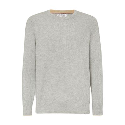 Brunello Cucinelli Crew-neck Cashmere Pullover In Grey