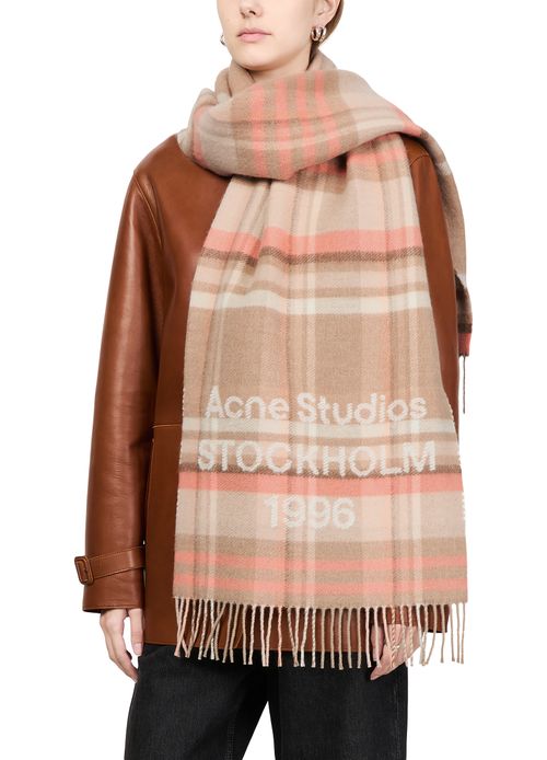 ACNE STUDIOS Check logo scarf