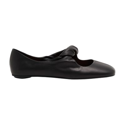 Alexander Mcqueen Women's Twist Detailing Ballet Flats In Black