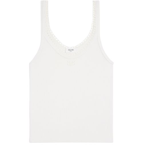 CELINE Triomphe in silk jersey tank top