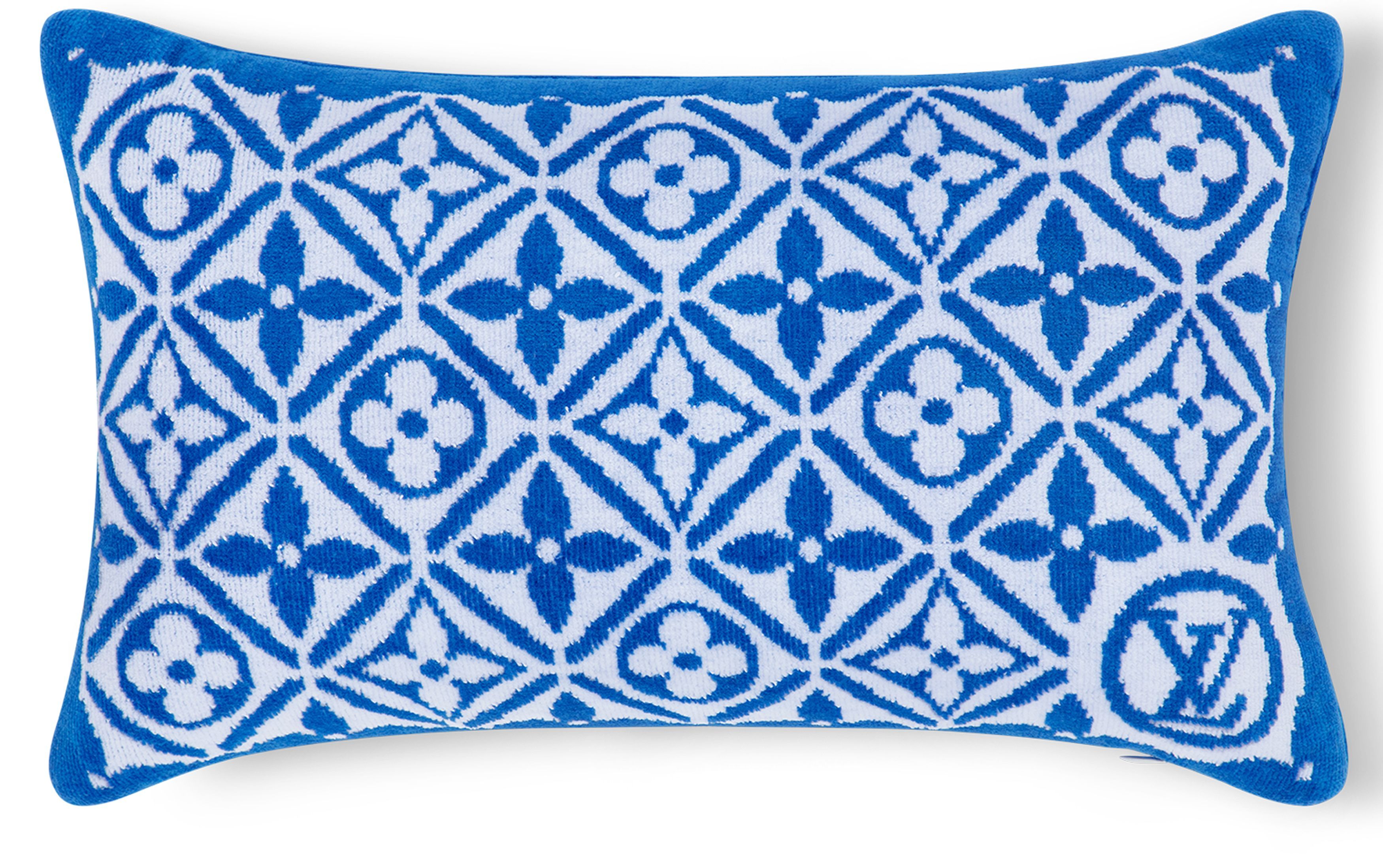 Monogram Flower Tile Small Beach Pillow thumbnail 3