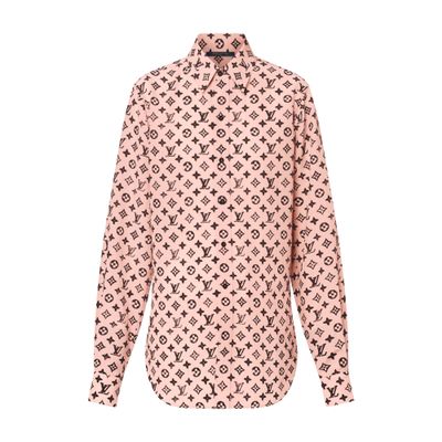 Louis Vuitton Washed Monogram Silk Shirt In Pink