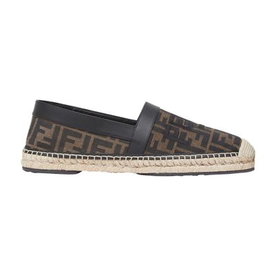 Shop Fendi Fabric Espadrilles In Marron