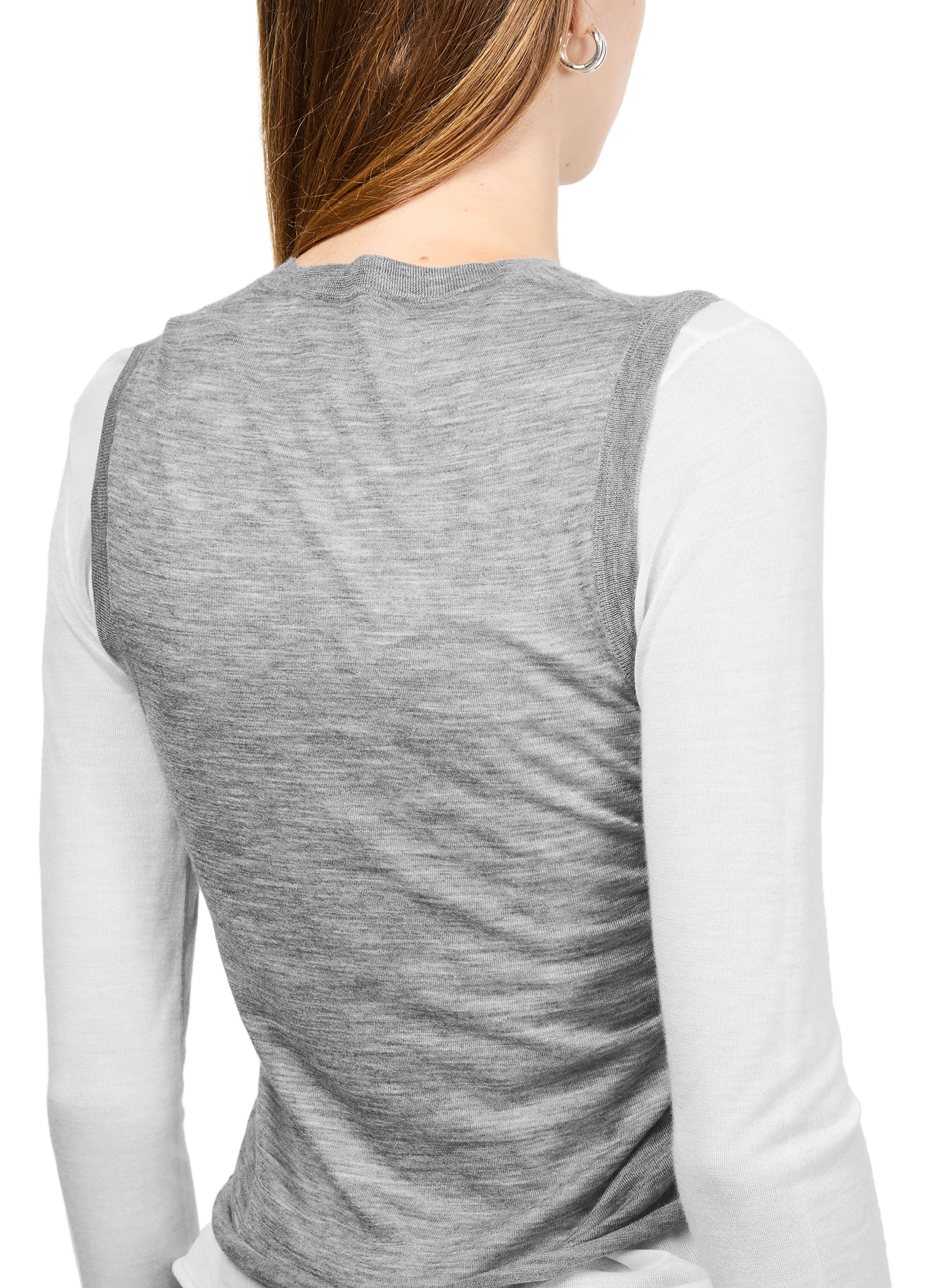 Draped sweater in cashmere thumbnail 5