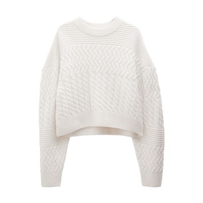 Filippa K Boxy Braided Sweater In Off-white