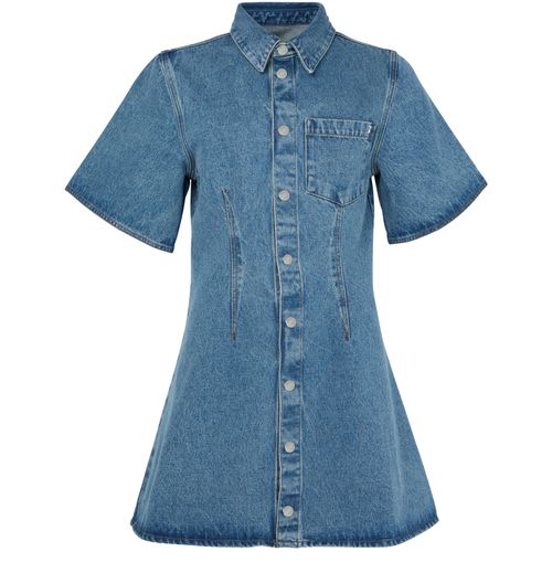 AMI PARIS Robe chemise à manches courtes