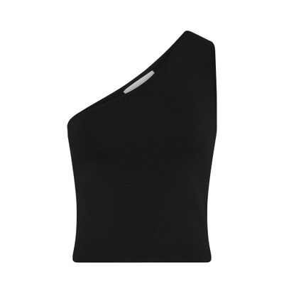 Matteau Asymmetric Knit Tank In Black