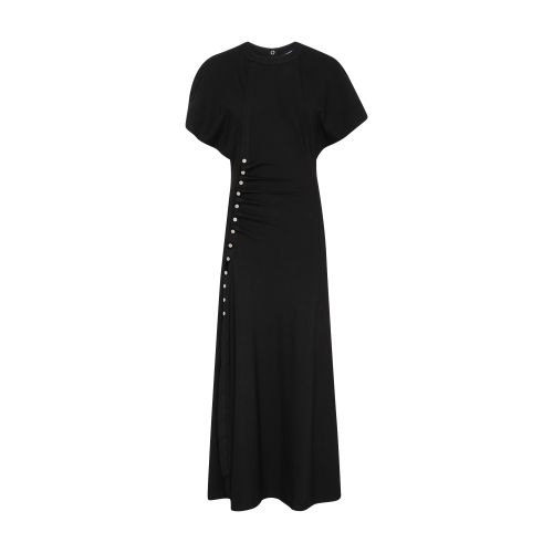 Rabanne Button-embellished Stretch-twill Midi Dress In P001