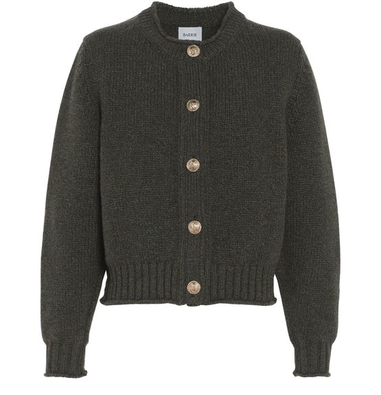 Women s Chunky cashmere cardigan with gold buttons BARRIE 24S
