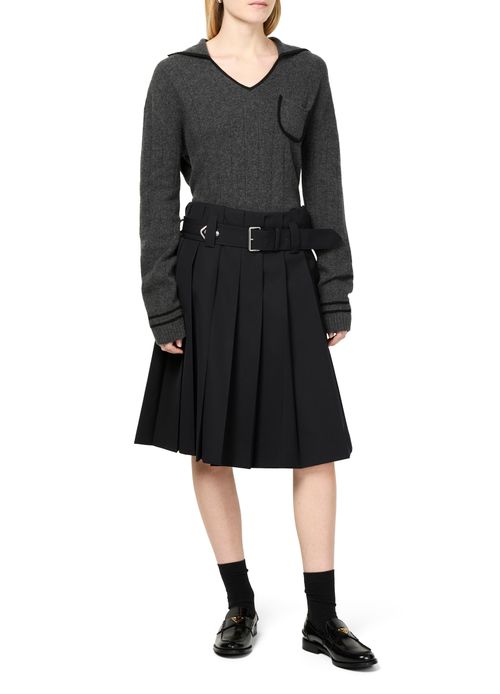 PRADA Jupe mi-longue en gabardine