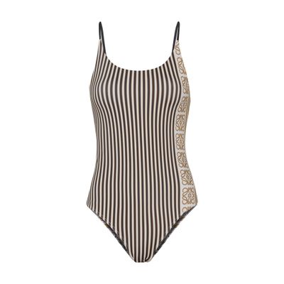 One-piece striped swimsuit