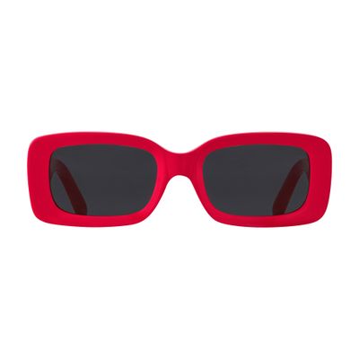 Louis Vuitton 57th Street Nyc Exclusive Lv Circle Rectangle Sunglasses In Red