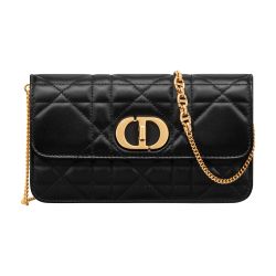 【ヴィンテージ】Rank:S☆Dior Black Gold Caro Small バック Dior // Vintage Black Leather Crossbody Bag – VSP Consignment