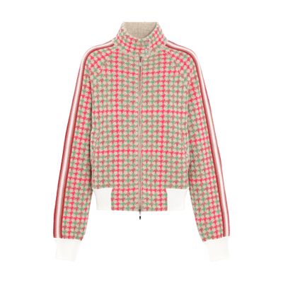 Barrie Houndstooth-pattern Bomber Jacket In Beige